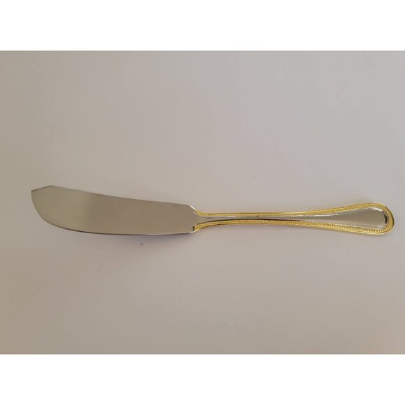 Regal Pearl (Stainless, Gold Accent) by Wallace Silver - Butter Spreader Knife - Picture 1 of 1